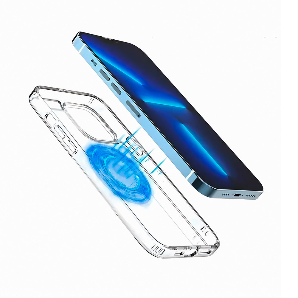 Capa Transparente, Com Suporte Para Carregamento Magnético, Para iPhone 12 / 12 Pro