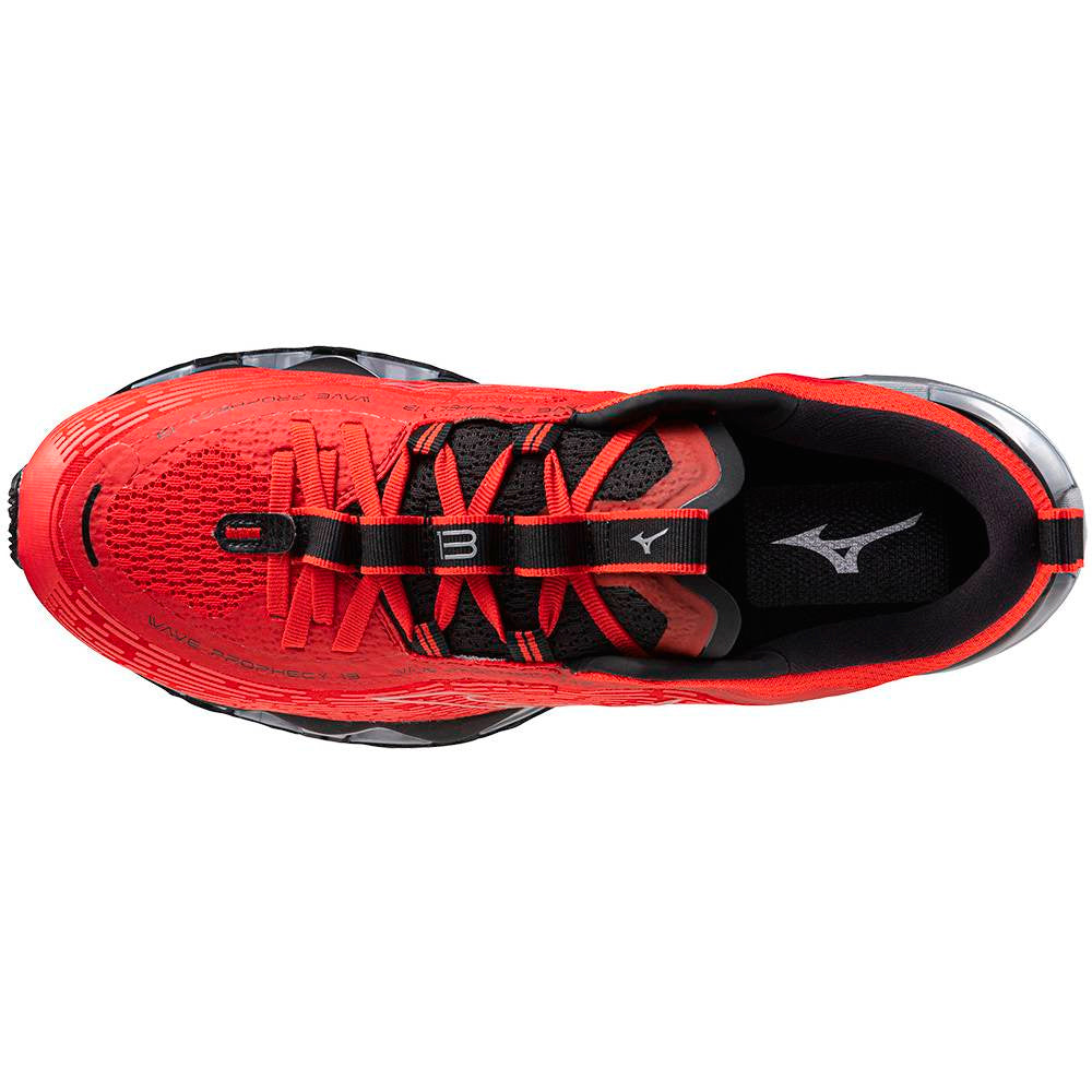 Tênis Mizuno Wave Prophecy 13 Masculino, Tamanho 42, Vermelho, Infinity Wave, U4ic, X10, Drop 10.5mm