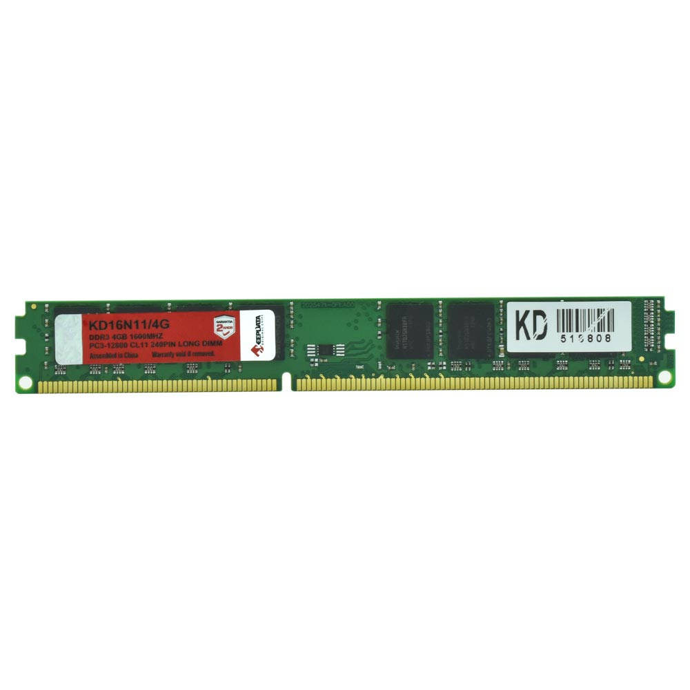 Memória RAM Desktop Keepdata KD16N11/4G, 4GB DDR3 1600MHz, PC3-12800, CL11, 1.5V, 240-Pin UDIMM