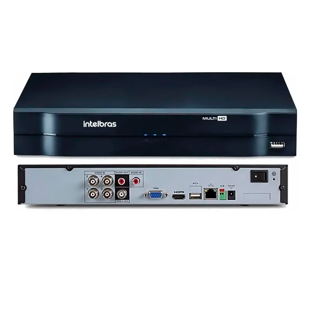 DVR Gravador de Vídeo inteligente Com 4 Canais Intelbras MHDX 1204 Com Detecção Inteligente de Movimento