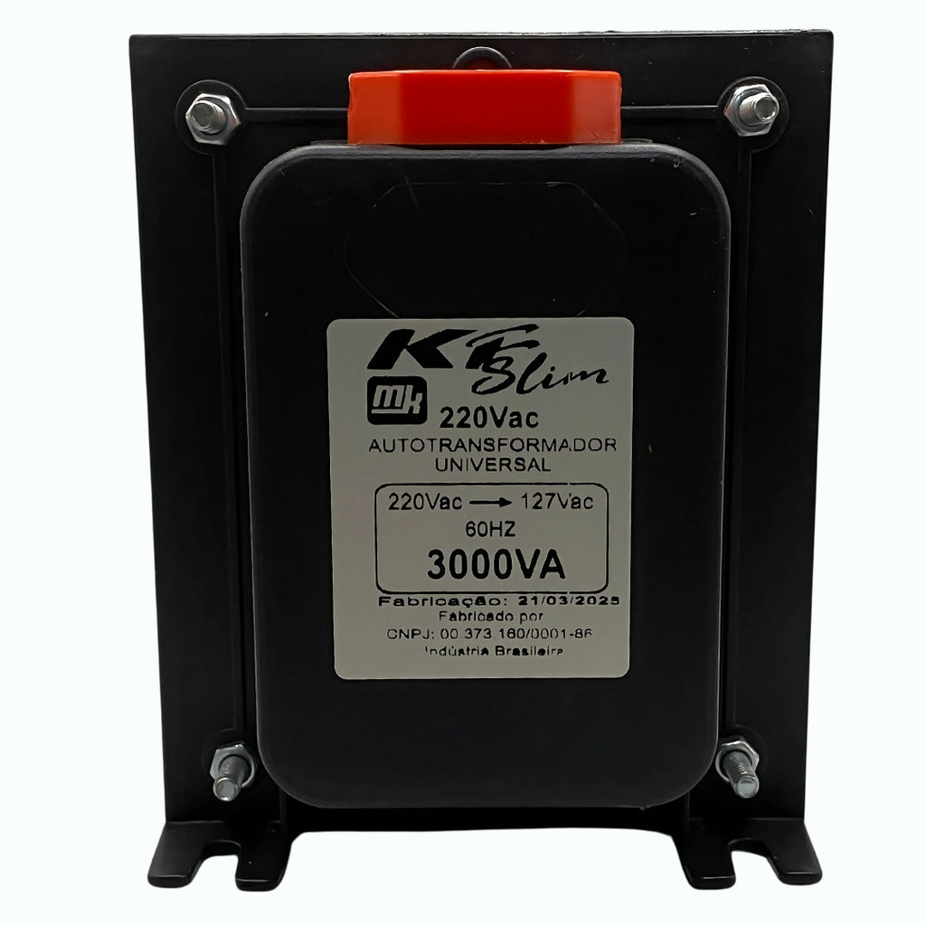 Autotransformador  KF, Bivolt 110/220V, 3.000VA, Slim, Preto - TRF0897