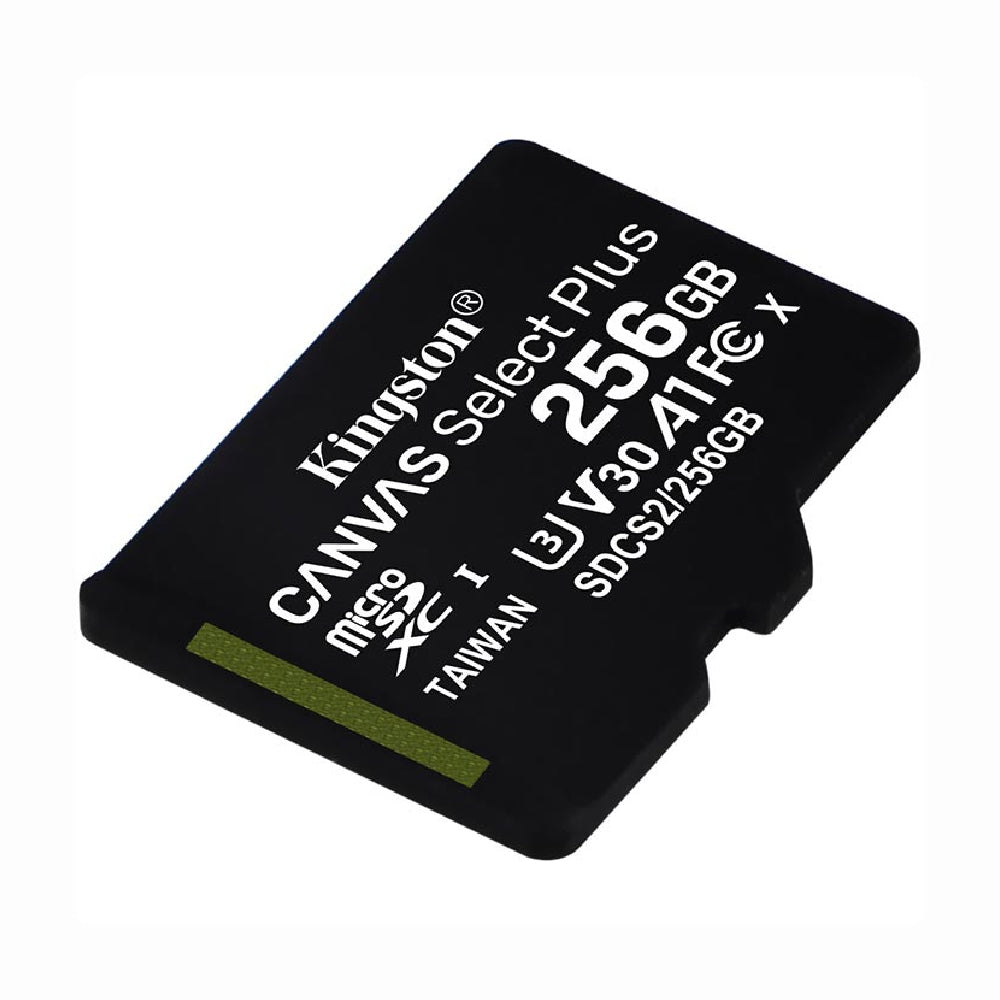 Cartão de Memória MicroSD Kingston Canvas Select Plus 256GB, Classe 10, UHS-I, Leitura 100MB/s, com Adaptador SD