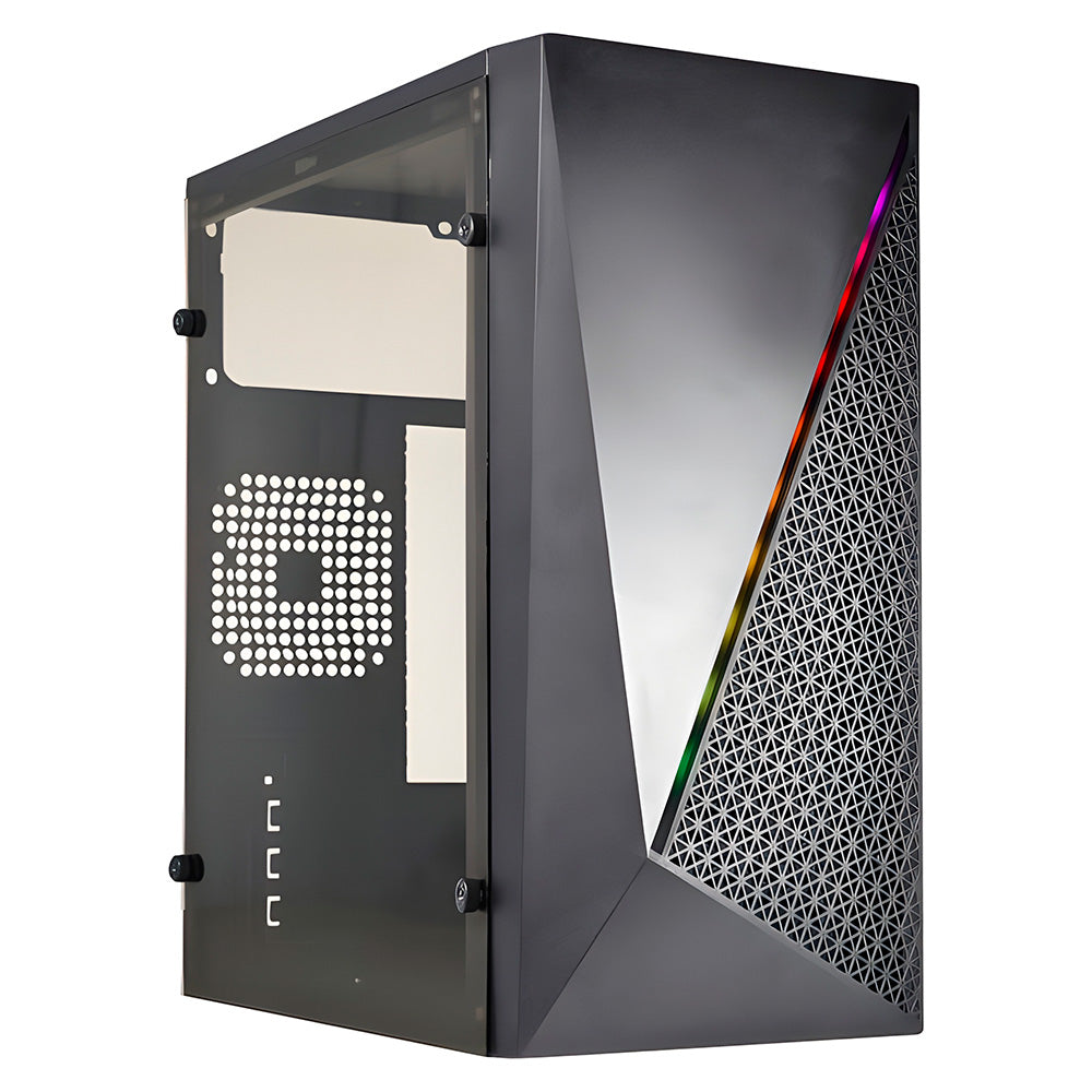 Gabinete Gamer Kmex CG15NX, Rainbow, Mini-Tower, Lateral Acrilico, Preto, CG15NXRH0010B0X