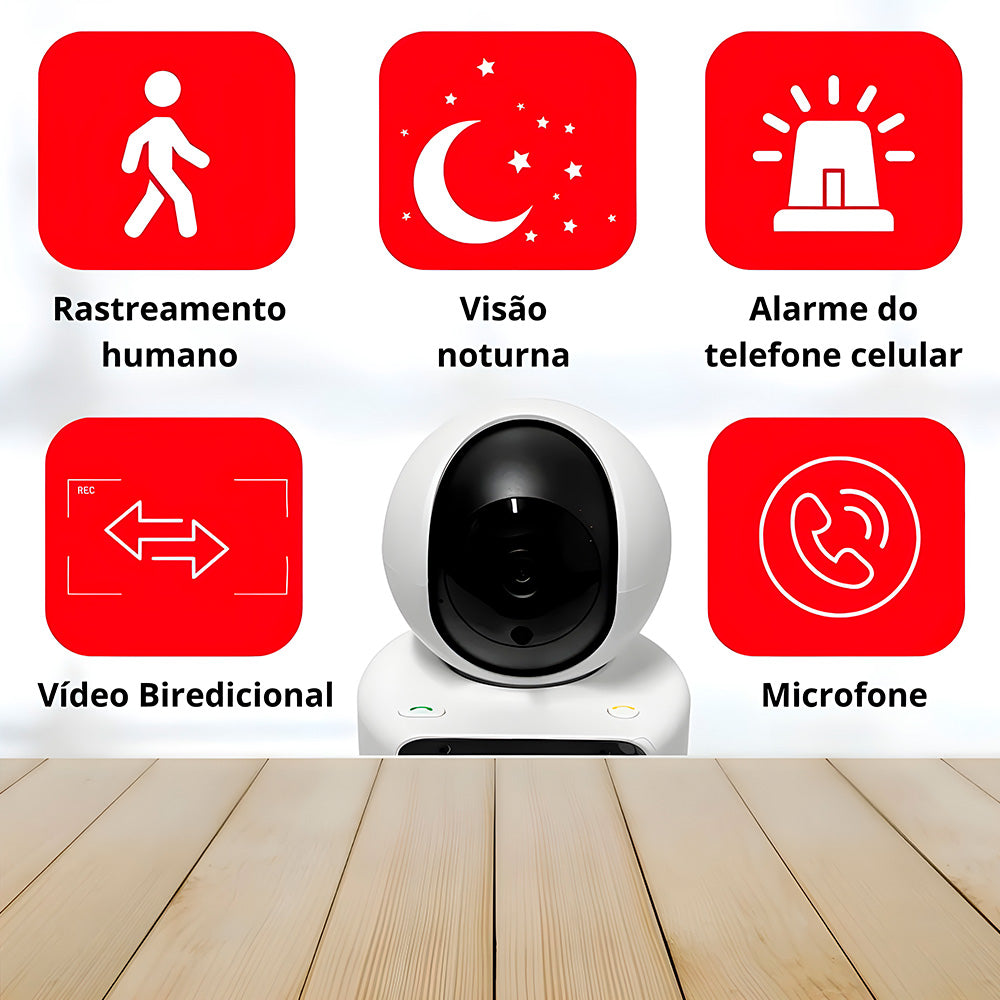 Camera IP, Bidirecional Para Video Conferencia e Baba Eletrônica Com Microfone e Detecção Ativa -Ipega KP-CA204