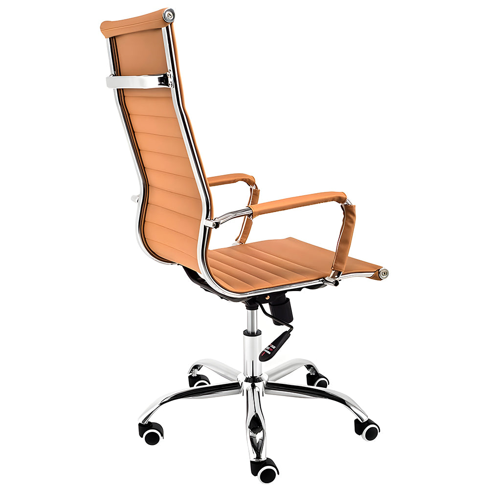 Cadeira de Escritório Presidente Com Função Relax e Base Giratória Moob Boston (Caramelo)