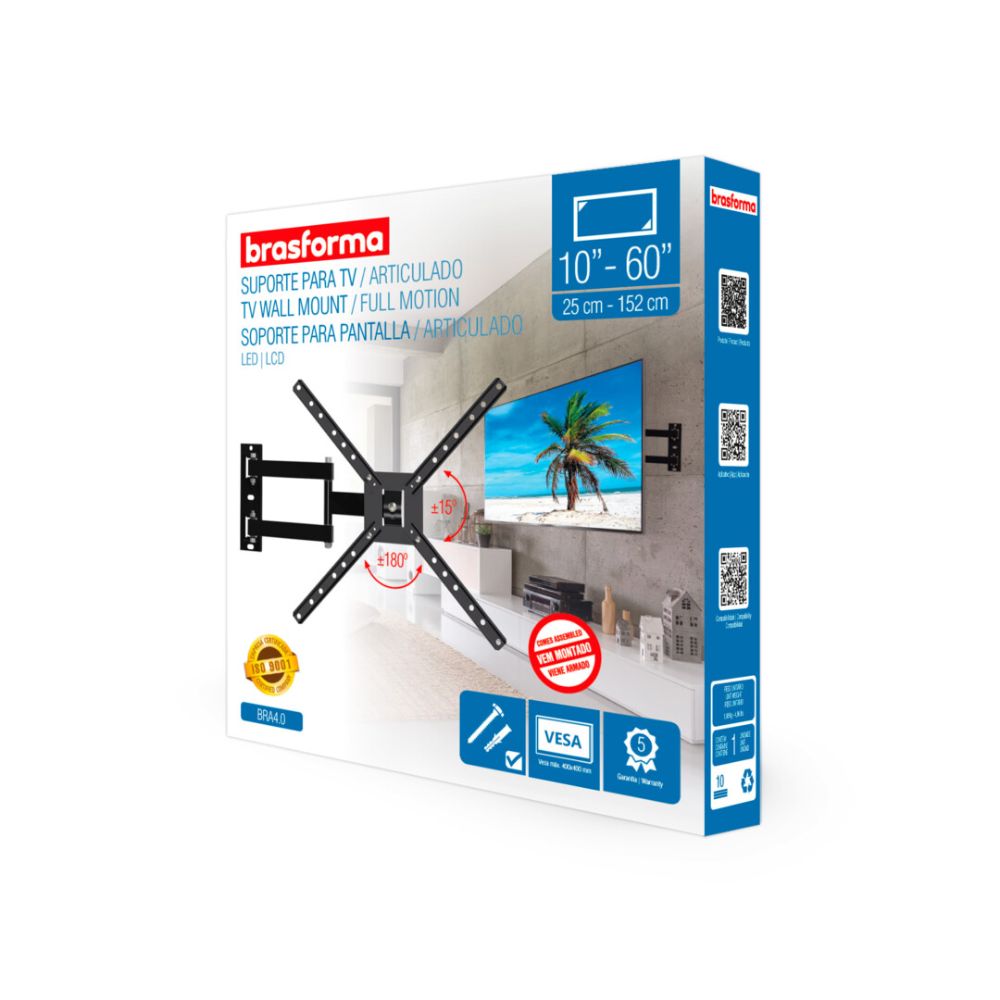 Suporte Para TV TRI-ARTICULADO de 10 A 60 Polegadas, BRA4.0 Brasforma