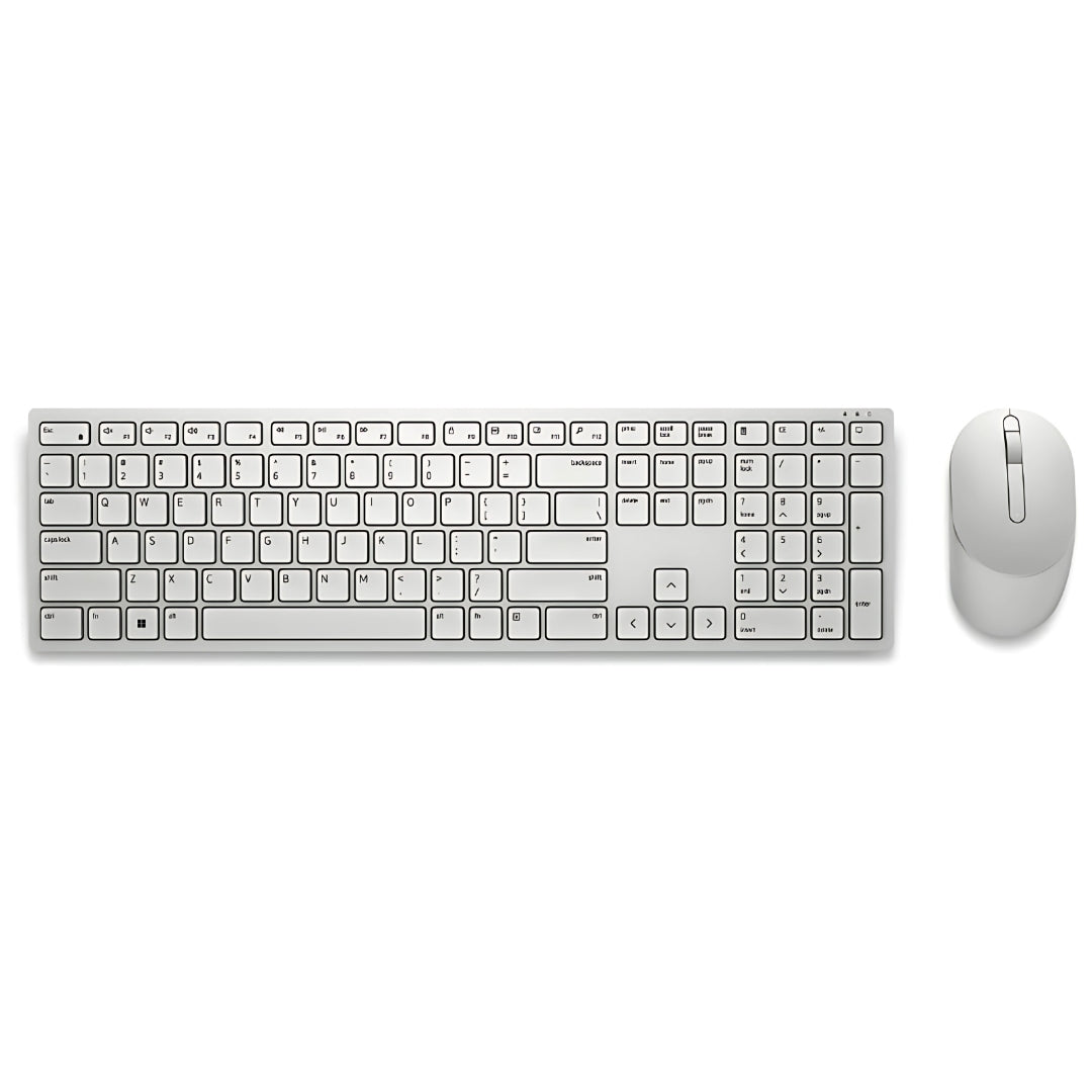 Kit Teclado e Mouse Sem Fio Dell Pro, KB3121Wt, ABNT2, Até 4.000 DPI, Bluetooth 2.4GHz, Branco