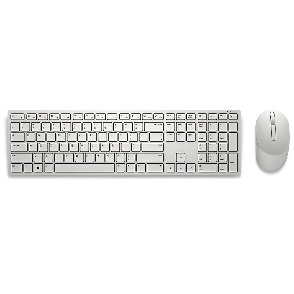 Kit Teclado e Mouse Sem Fio Dell Pro, KB3121Wt, ABNT2, Até 4.000 DPI, Bluetooth 2.4GHz, Branco
