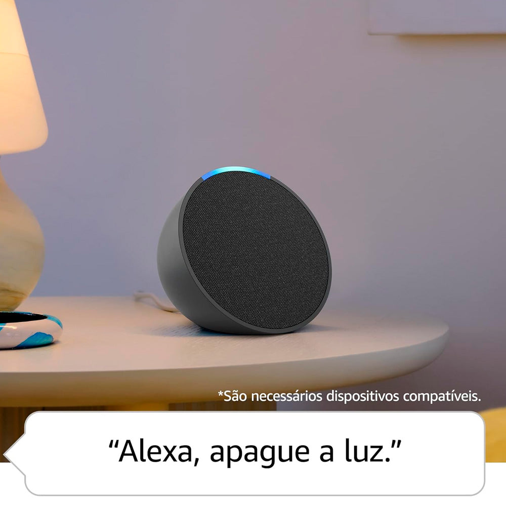 Echo Pop Smart Speaker Com Alexa, Controle De Voz, Wi-Fi, Alto Falantes Potentes - Preto