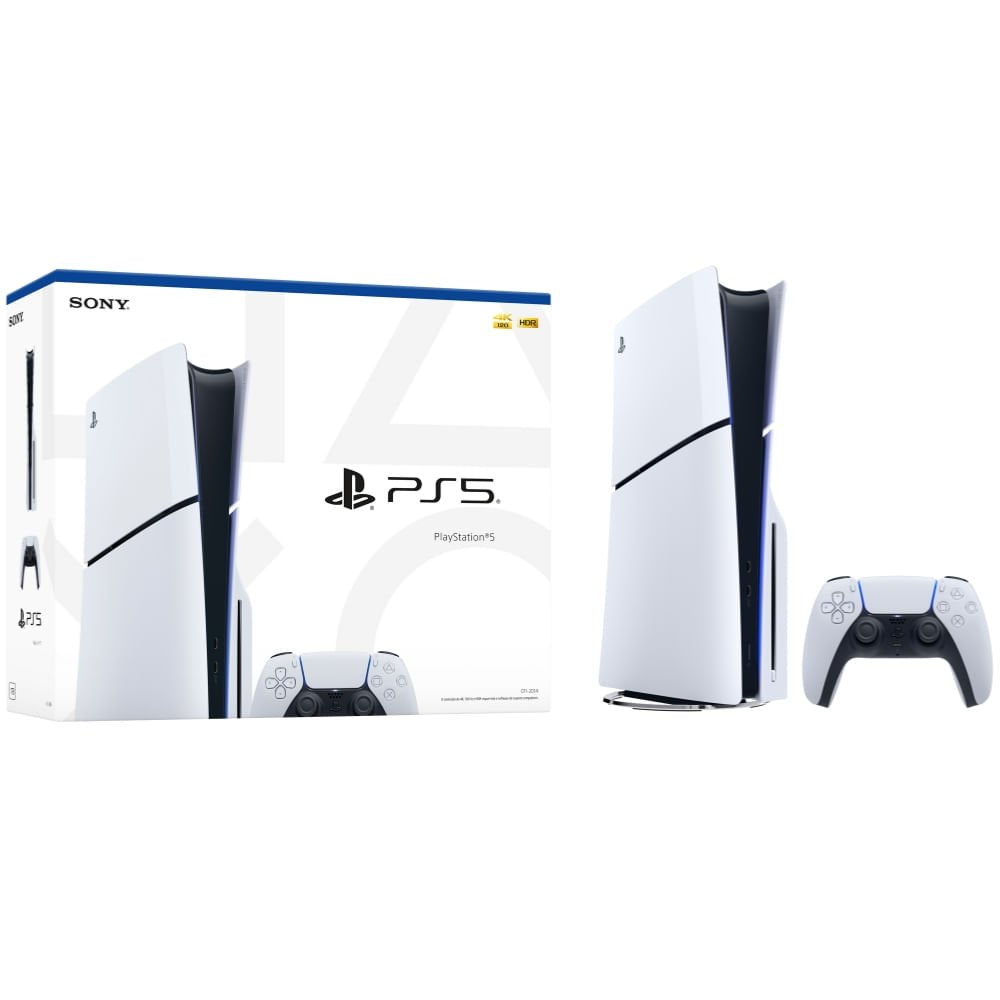Console PlayStation 5 PS5 Slim Edição Física 1TB SSD Leitor de Disco Sony CFI-2014