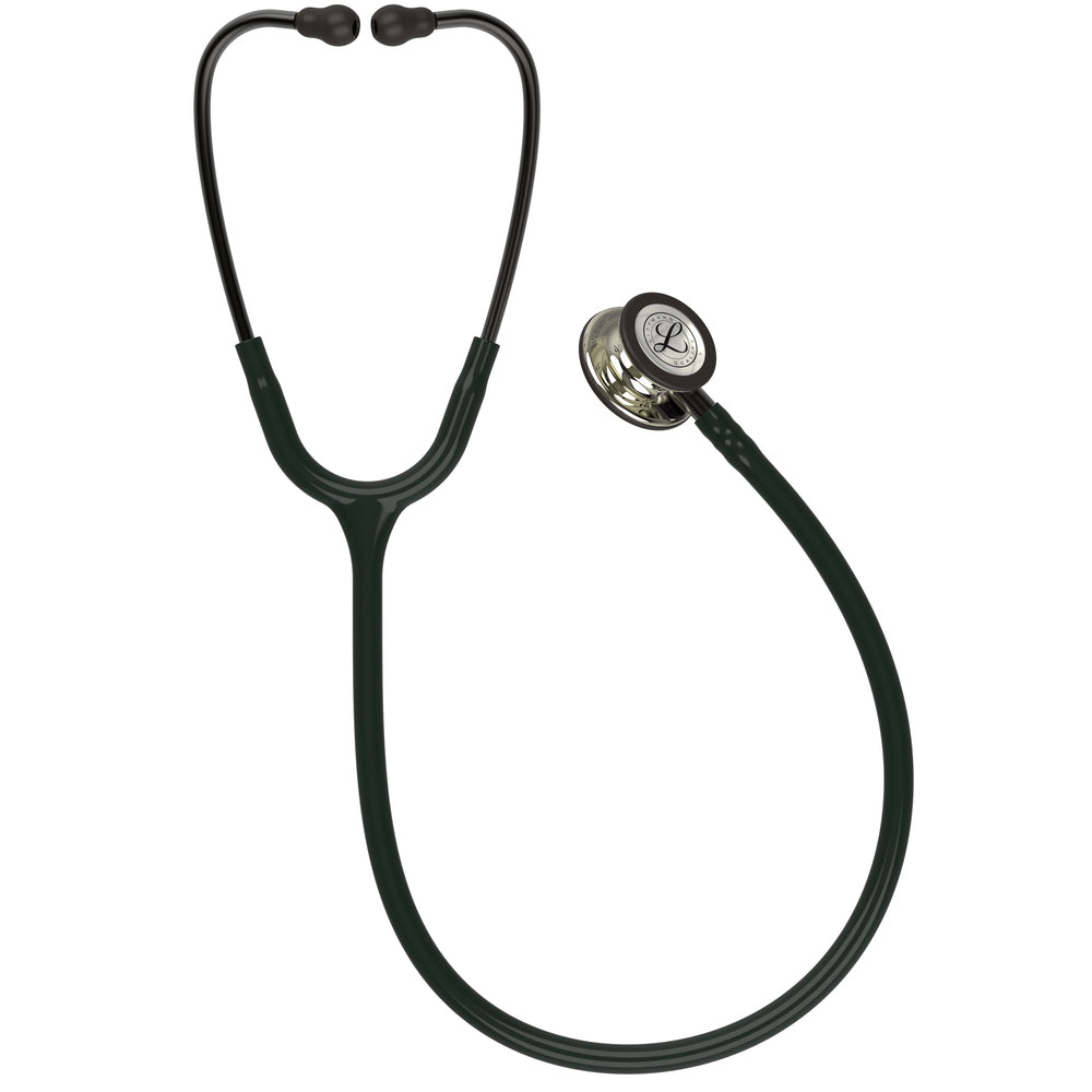 Estetoscópio 3M Littmann Classic III Preto com Champanhe Espelhado e Conector Preto - 5861