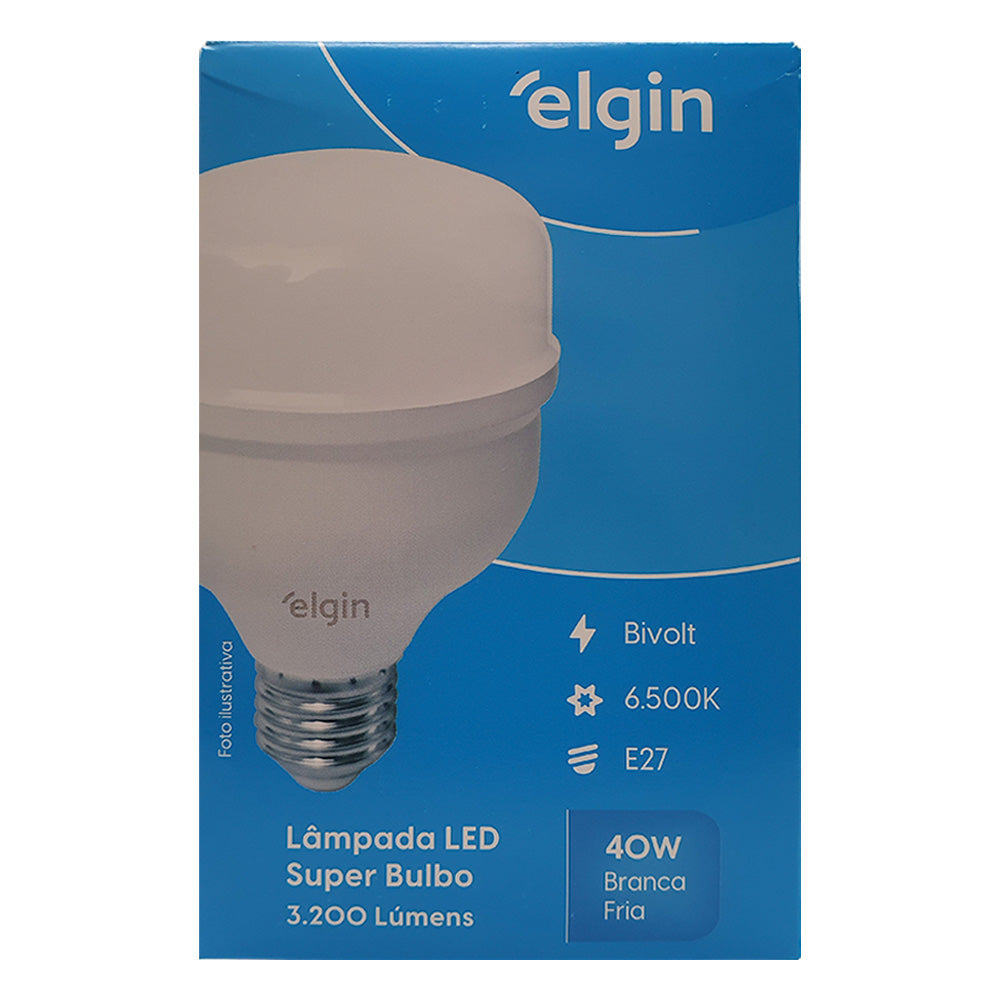 Lampada Bulbo LED T 40W, Branca Fria, 3.200 Lúmens, Bivolt 6500K LD, Elgin - 48LSB40FLD00