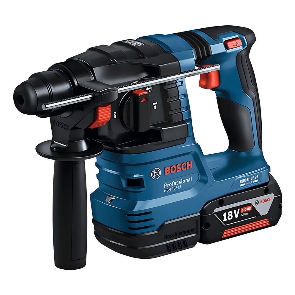 Martelete Perfurador GBH 180-LI SDS Plus 2J 18V Brushless, 2 Baterias 4.0Ah Com Maleta e Acessórios BOSCH-06119111E0-000