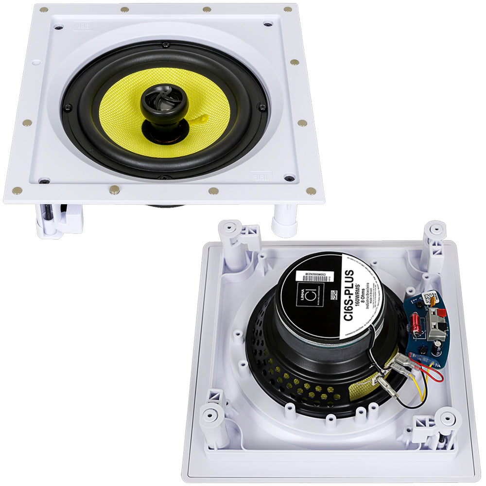 Caixa Acústica de Embutir JBL CI6S Plus Arandela Quadrada 160W