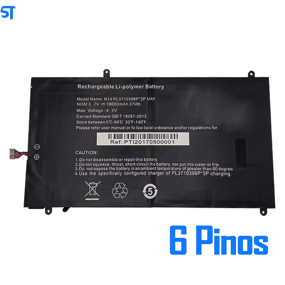 Bateria Para Ultrabook N14pl3710398p*2p May 3.7V = 10000mAh 37Wh :Volt: 4.2V- Semi Nova