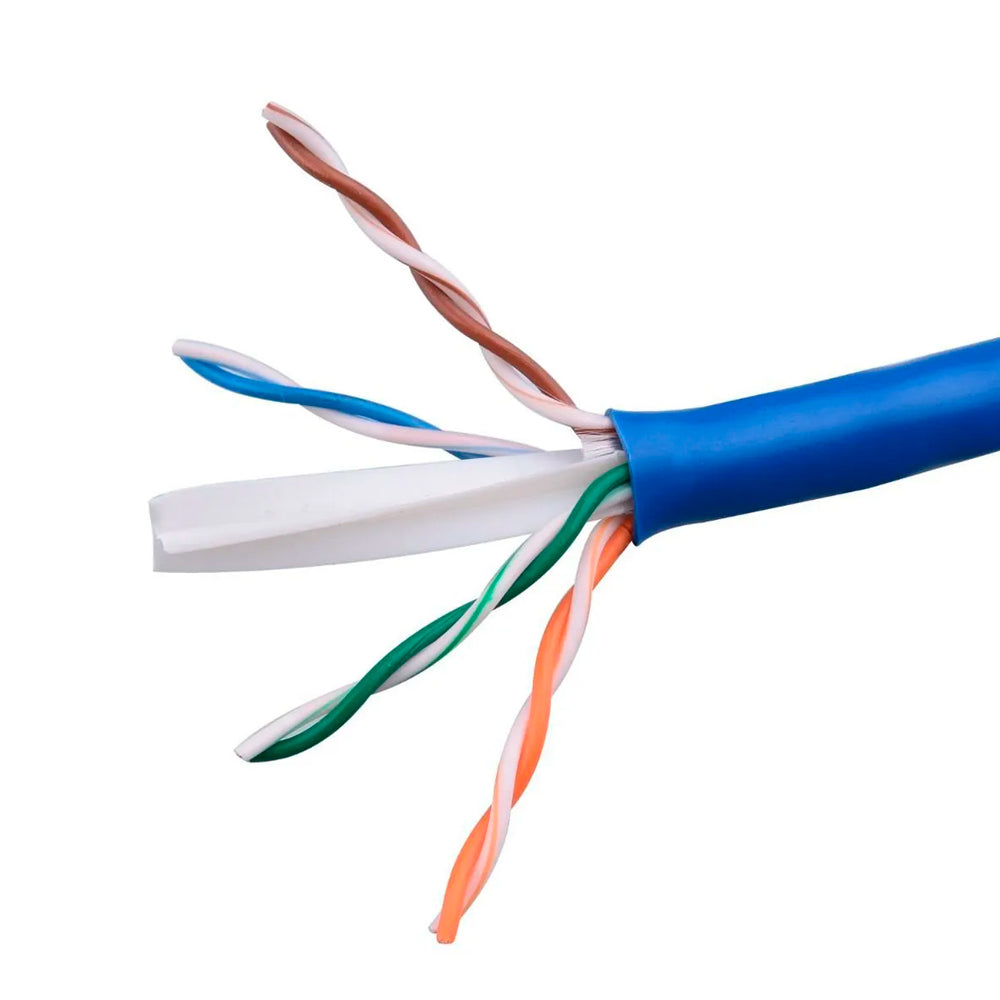 Caixa de Cabo de Rede CAT6, UTP 4P, 100% Cobre, 4PX24AWG, CM INT, WEC - Azul