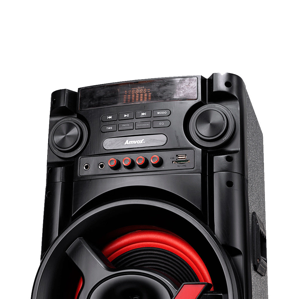 Caixa de Som Amplificada RMS Amvox ACA1000 NewX, Bluetooth 5.0, LED, PowerX, USB/SD, Bivolt - Preto