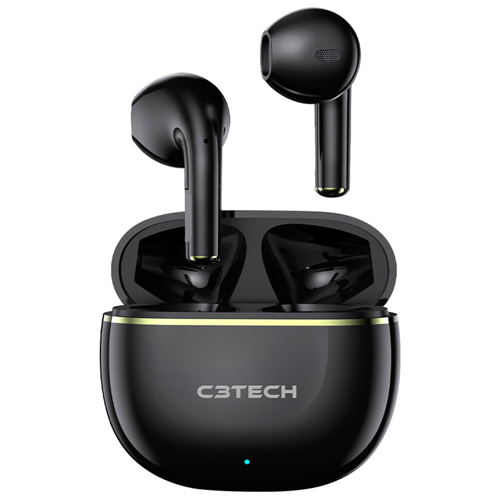 Fone de Ouvido C3Tech Sem Fio, Intra-Auricular, Bluetooth 5.1, Microfone Integrado, EP-TWS-30BK - Preto