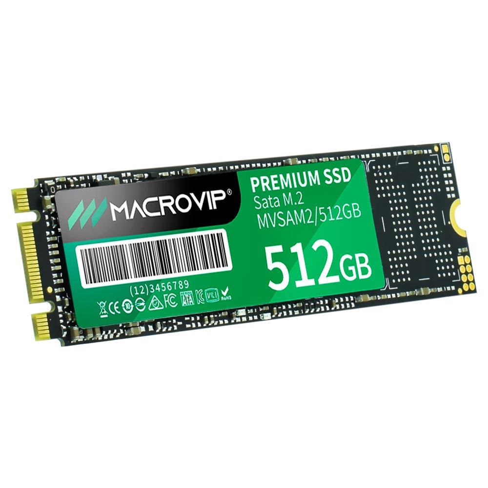 SSD Macrovip Premium M.2 SATA III 512GB Leitura 500MB/s Gravação 450MB/s - MVSAM2/512GB