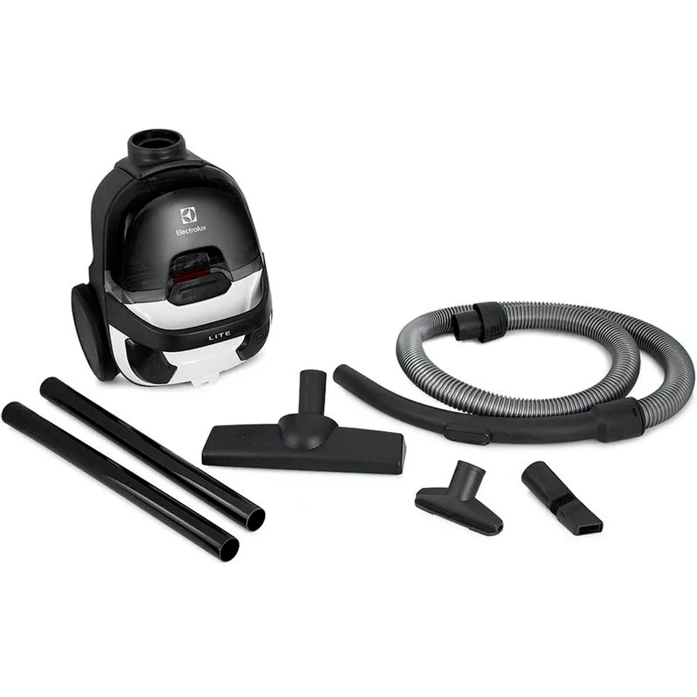 Aspirador de Pó Sem Saco Electrolux 1400W Silencioso Compacto Bocal Sstofados, Retratil LIT31 Preto e Branco 220v