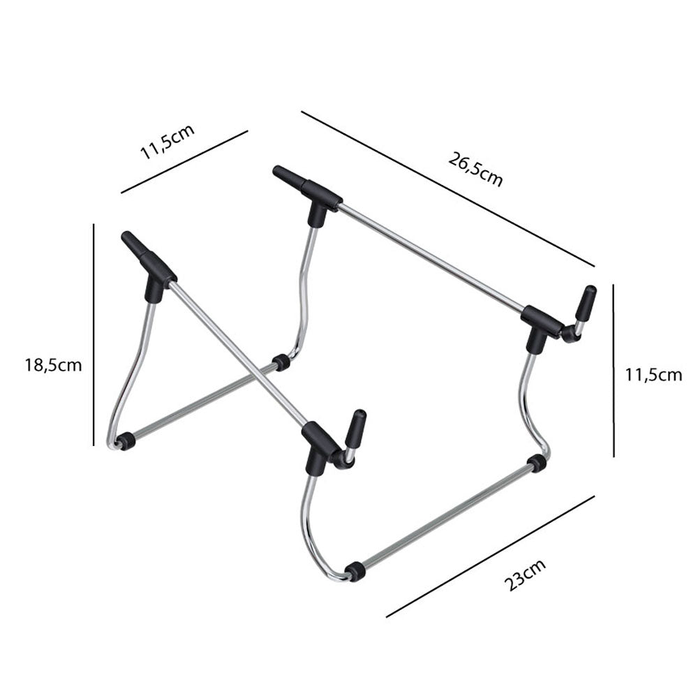 Suporte Para Notebook, Ergonômico, Ajustável, Acabamento Steel Cromo, Conforto e Estabilidade - Cromo
