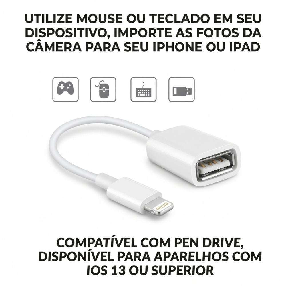 Cabo OTG USB  para Lightning LE-0158 - It-Blue