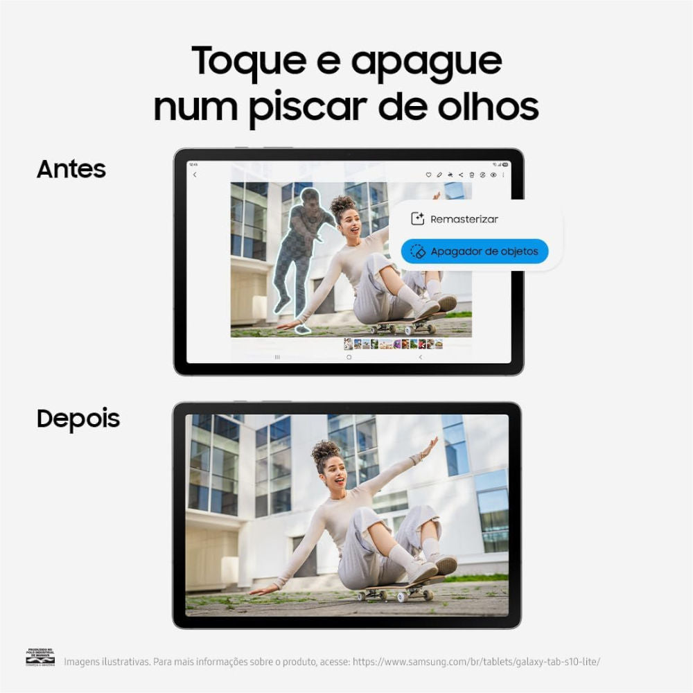 Tablet Samsung Galaxy Tab S10 Lite 10.9", 128GB, 6GB RAM, Exynos 1380, Android, com Caneta S Pen Capa Cinza SM-X400