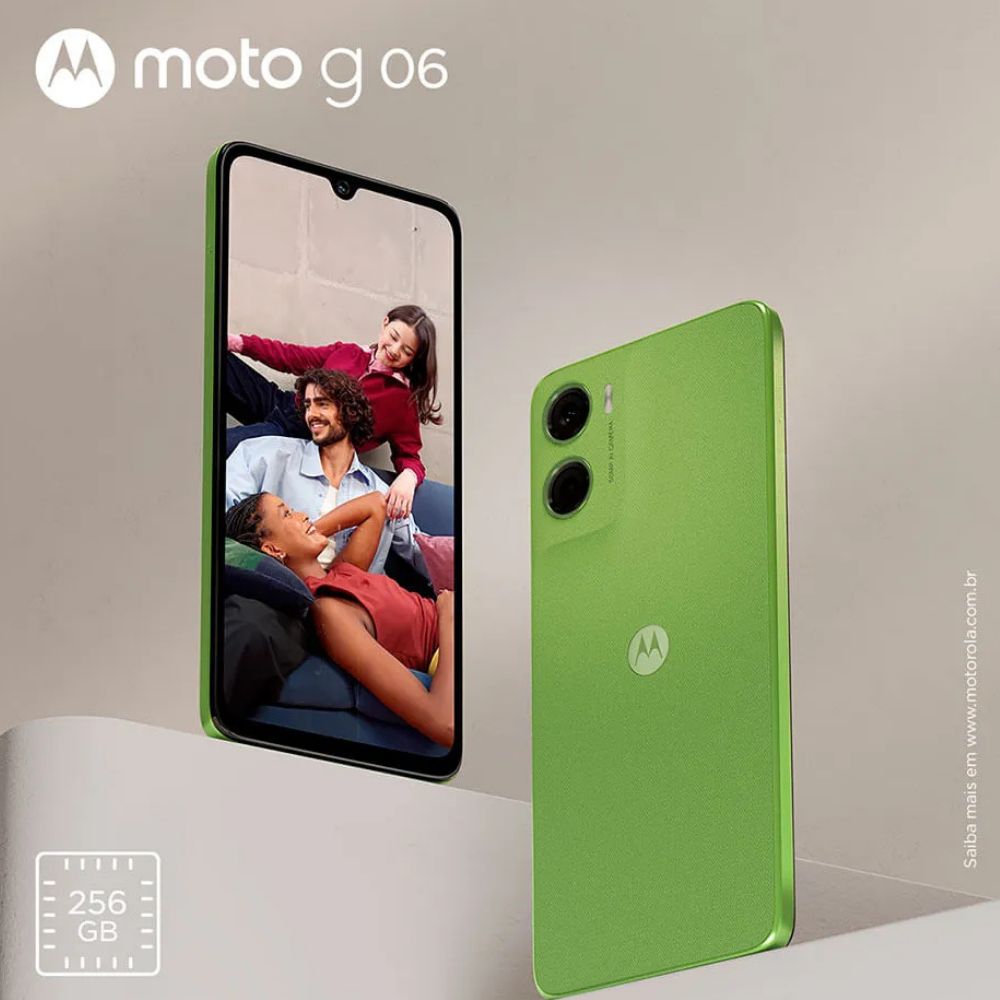 Smartphone Motorola Moto G06, 256GB 12GB (4GB RAM + 8GB Ram Boost) Tela 6,9” ,XT2535  -  Verde