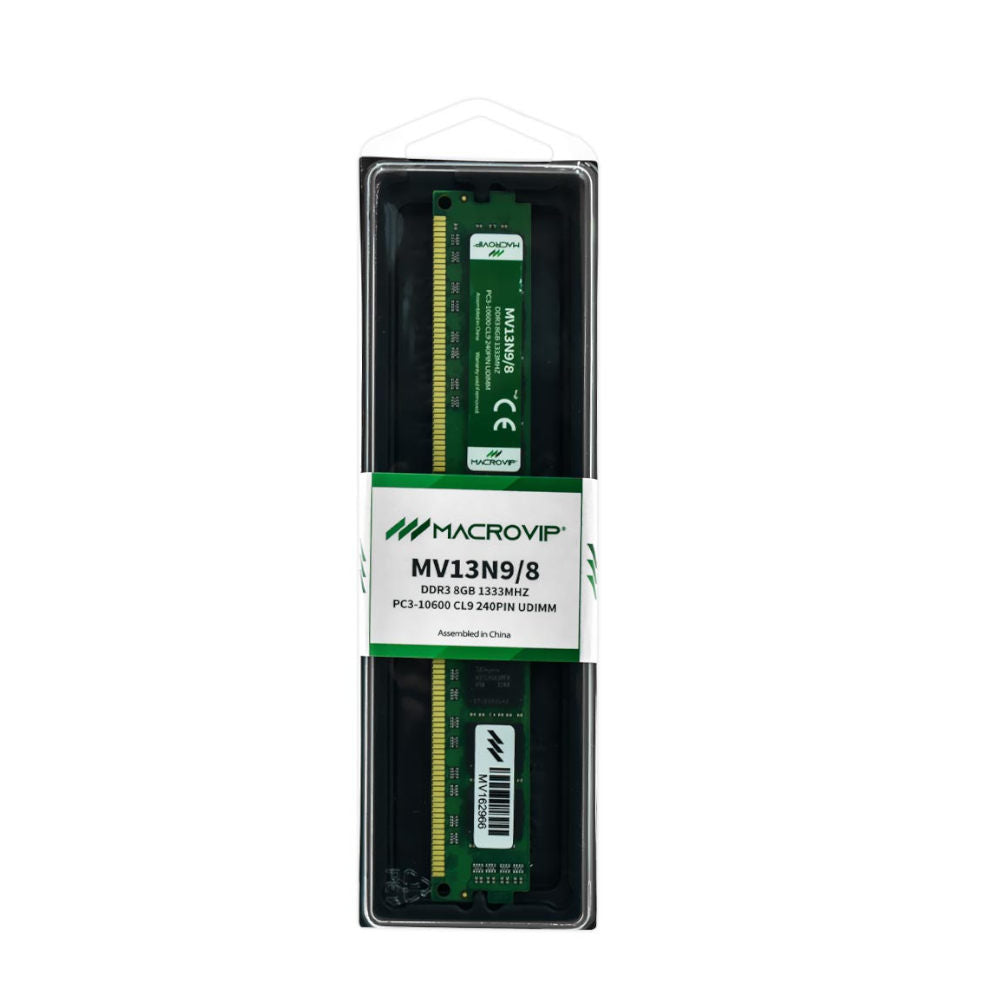 Memória Macrovip 8GB DDR3 1333MHz CL9 UDIMM Desktop MV13N98