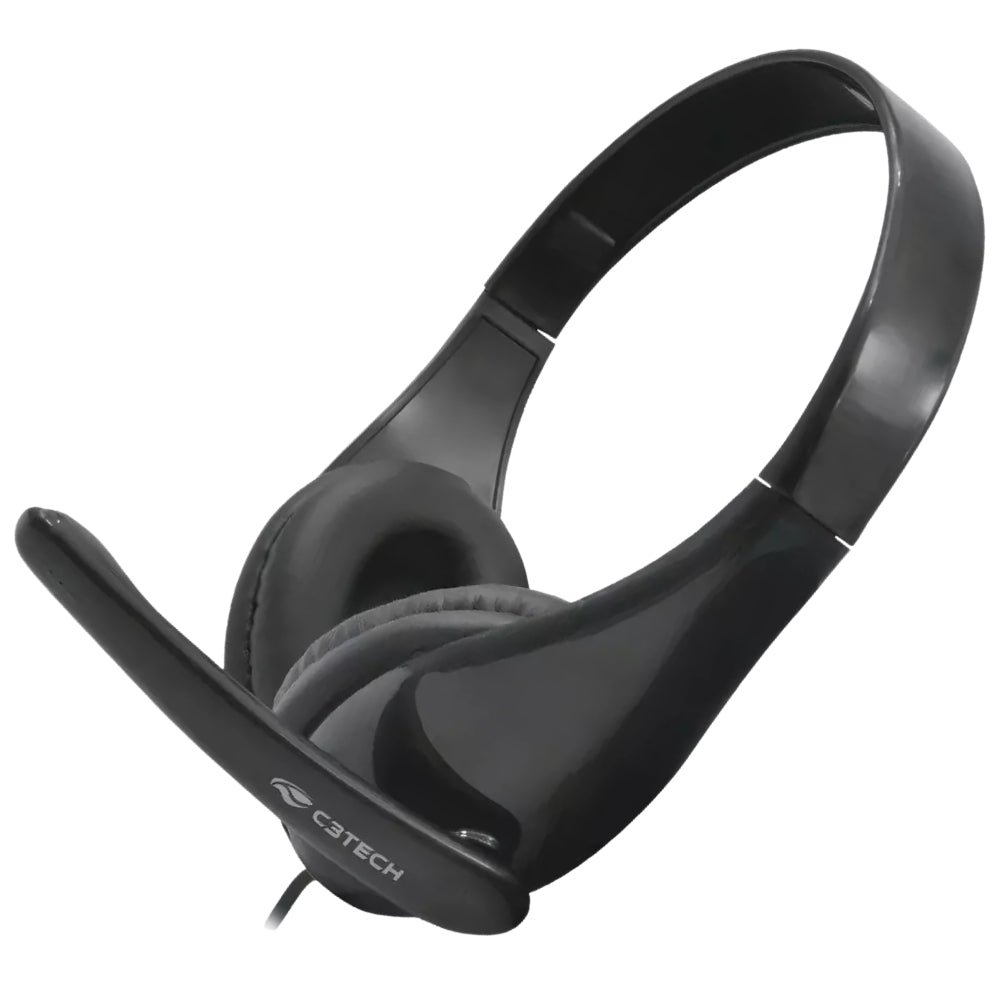 Headset C3Tech, Com Microfone, PH-340BK, USB Estéreo, Com Controle - Preto