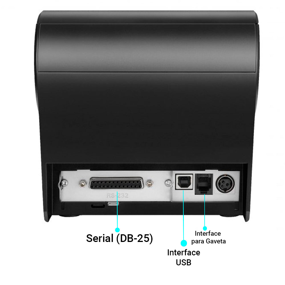 Impressora Térmica Não Fiscal Elgin i9 com Guilhotina, 80mm, Conectividade USB e Serial DB-25, Bivolt