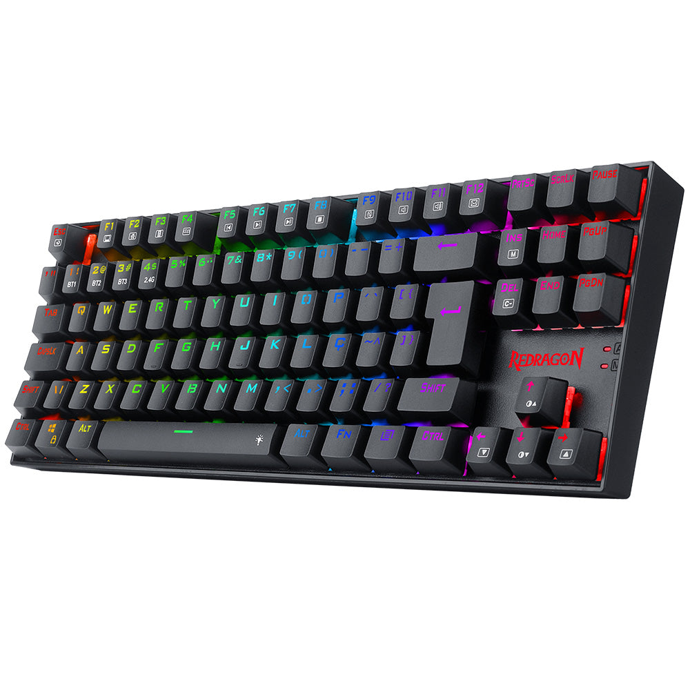 Teclado Mecânico Gamer Redragon Kumara Pro RGB Switch Marrom Preto - K552RGB-BRS-B