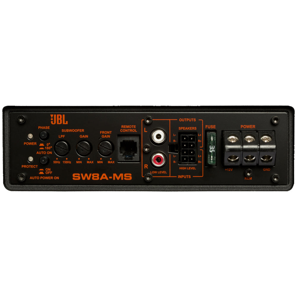 Caixa de Som Subwoofer Amplificada Ativa JBL Slim 8" SW8A-MS 200 Watts Rms + 2 Canais Amplificados 100W 2 Ohms