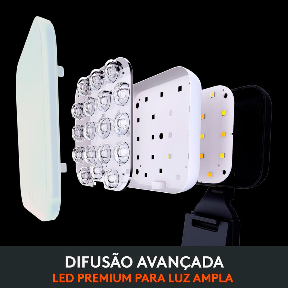 Iluminador LED Premium Logitech G Litra Glow, TrueSoft, Braço Ajustável e Controle por App, e para PC, Preto- 946-000031