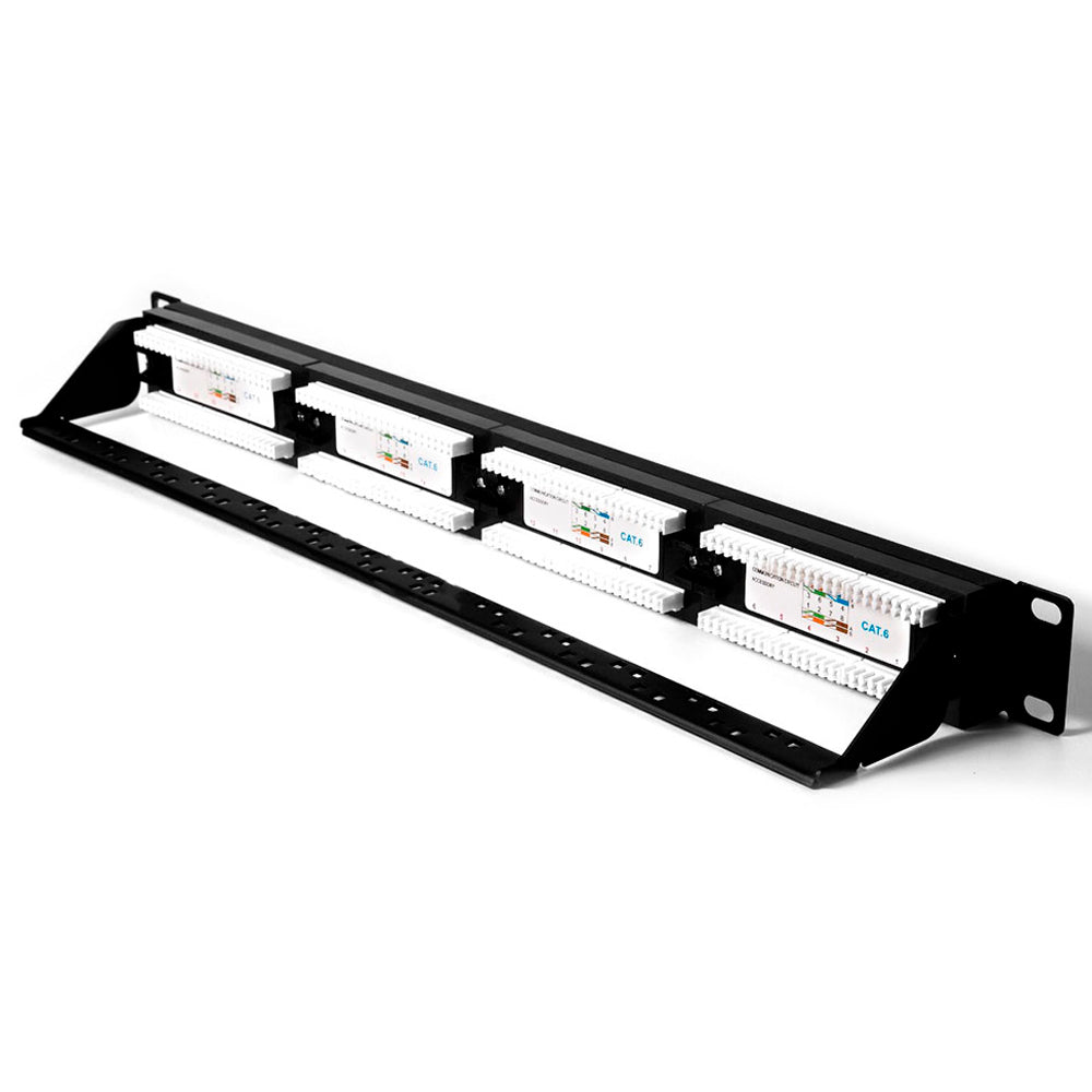 Patch Panel CAT5E 24 Portas Sem Guia LA-P524 PlusCable - Preto