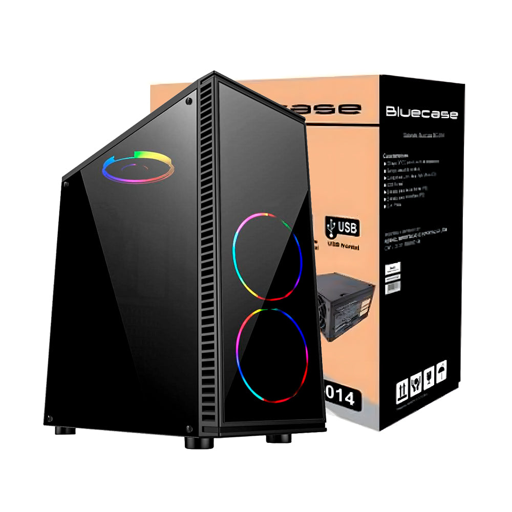 Gabinete Gamer Bluecase, BG-014, Lateral em Acrílico, USB 3.0, Sem Fonte, Preto, BG014GCASE