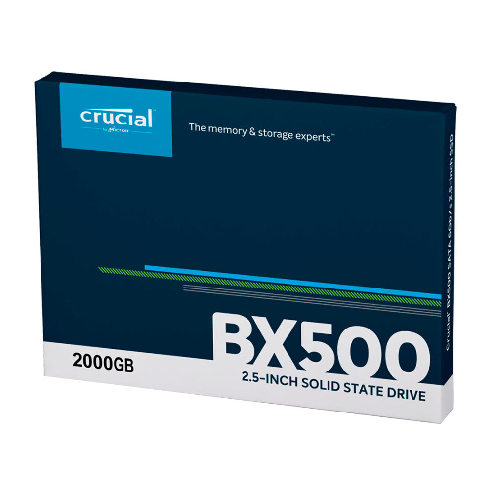 SSD Crucial BX500 2TB 2.5" SATA III, 3D NAND, Leitura 540MB/s, Gravação 500MB/s, CT2000BX500SSD1