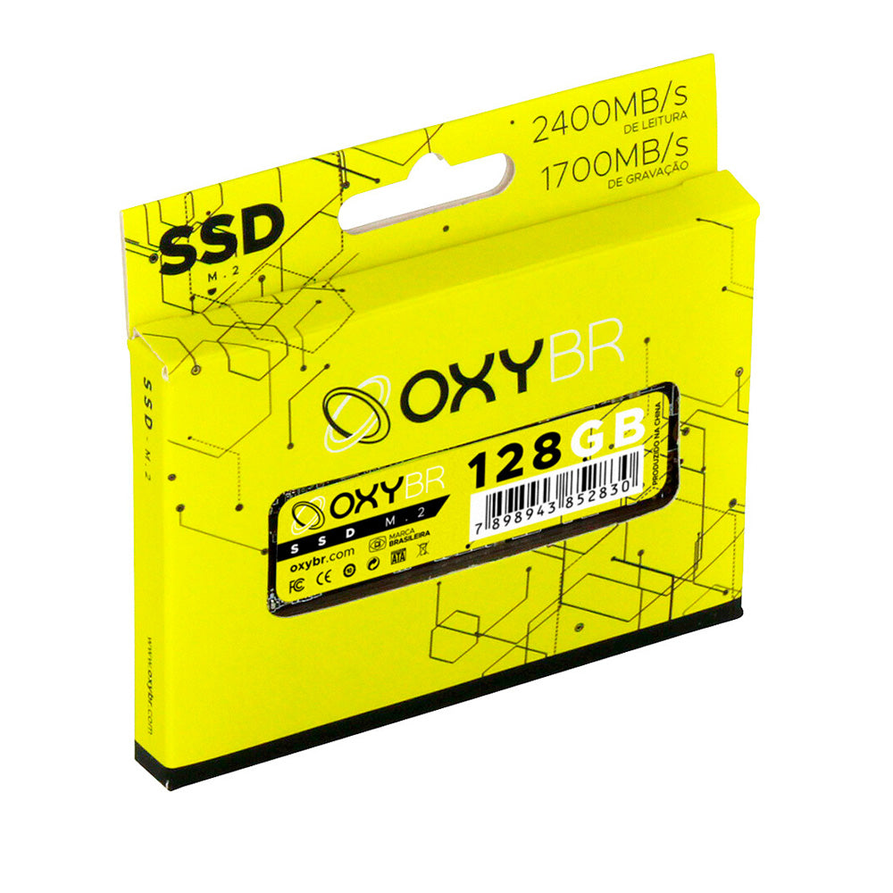 SSD 128GB M.2 OxyBR NVMe Leitura: 2400 MB/s Gravação: 1700 MB/s