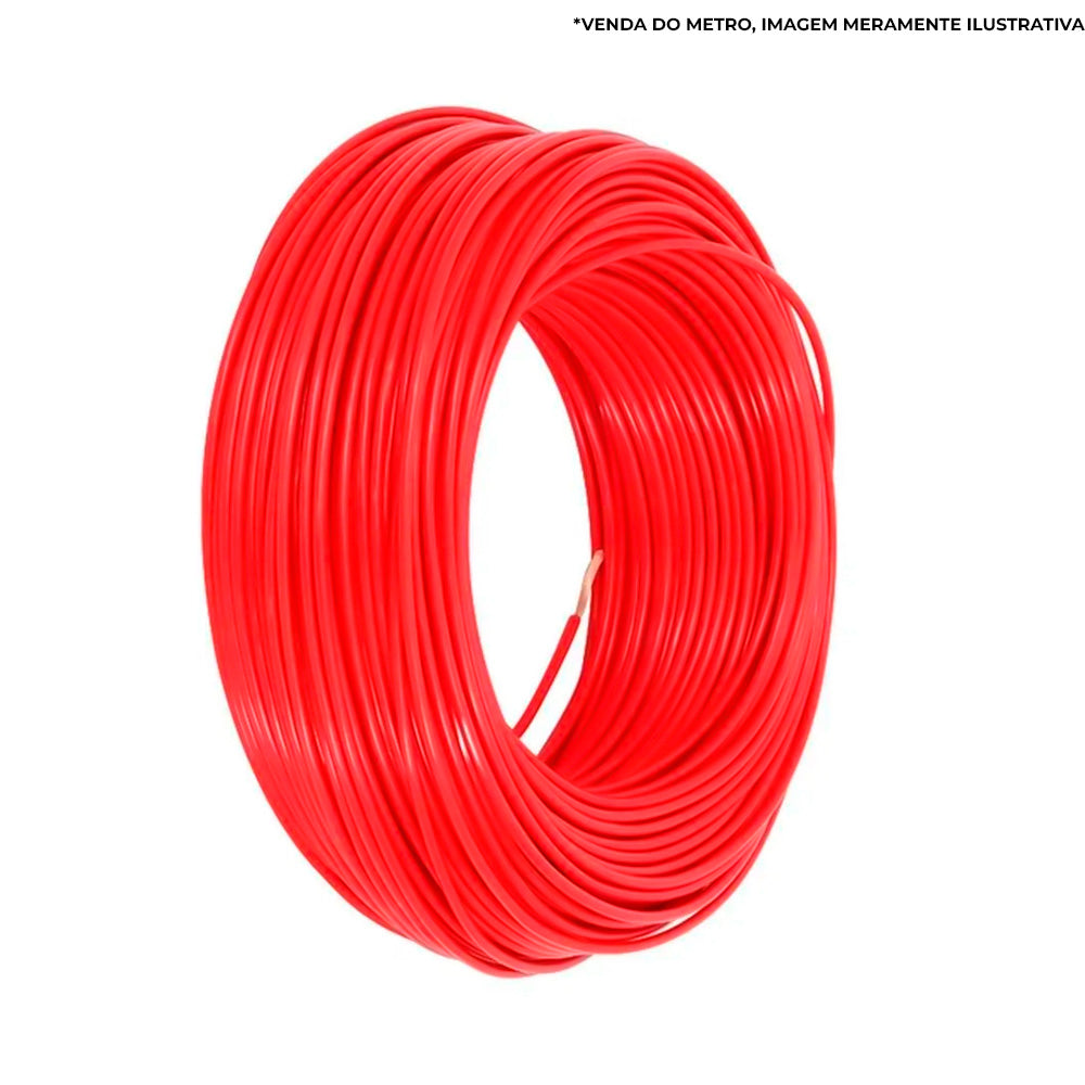 Metro de Cabo Flexível Fio Elétrico Megatron 6MM 750V - Vermelho