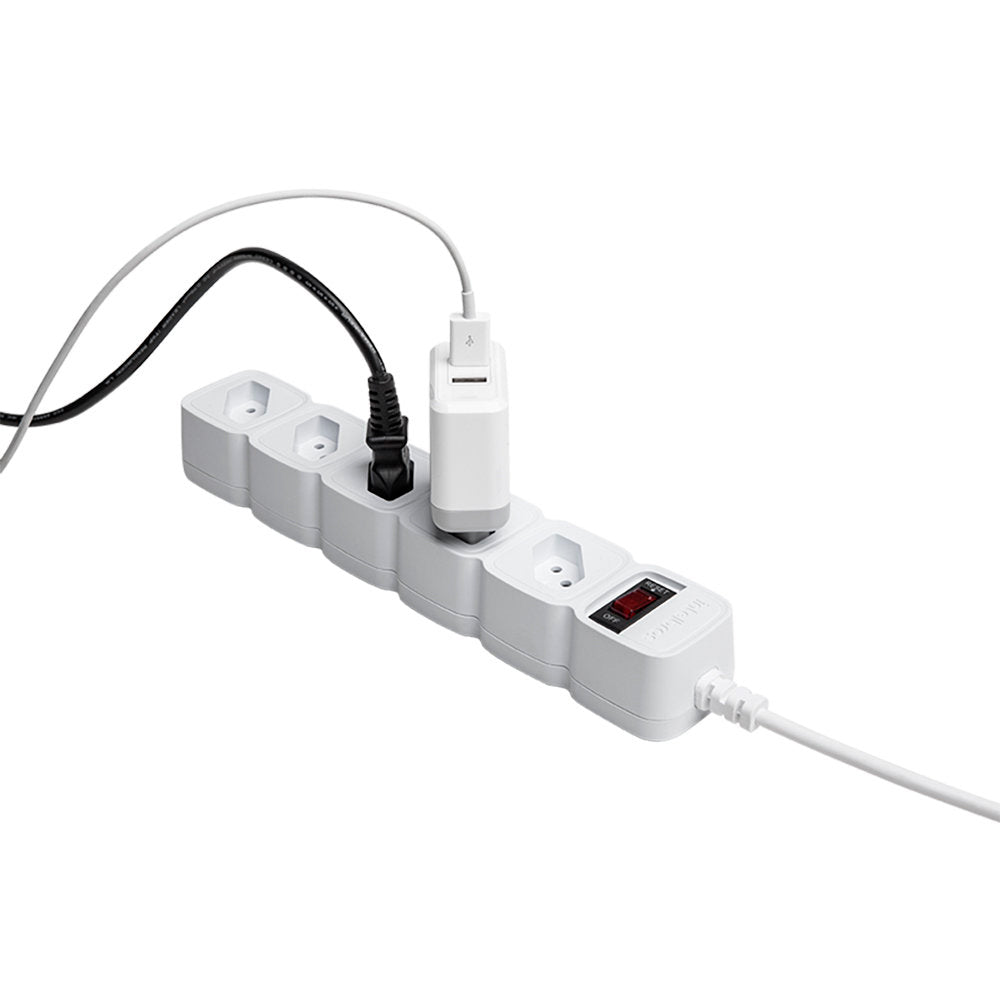 Protetor Filtro de Linha Intelbras EPE 205+, 5 Tomadas, Bivolt, Cabo 3 Metros, Branco
