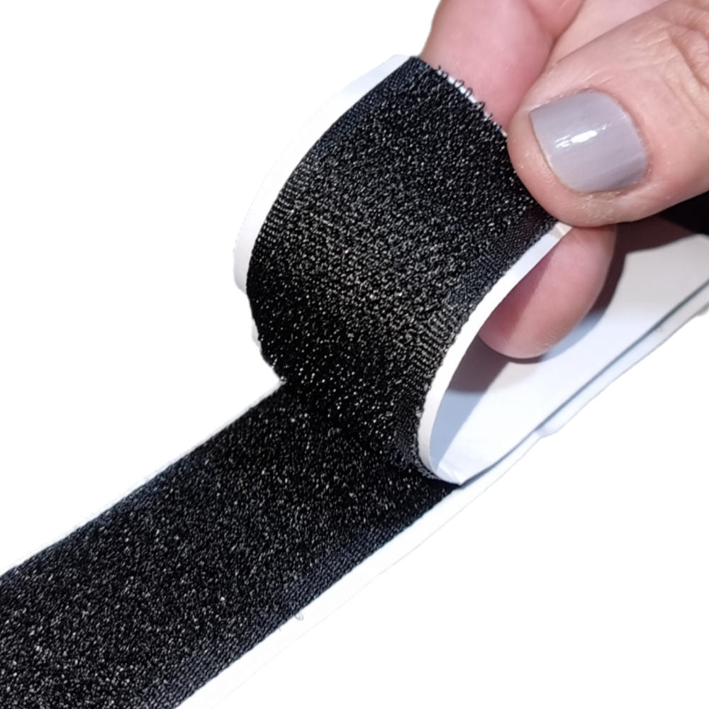 Velcro Macho E Fêmea, Fita Organizadora Dupla Face, Rolo 16mm X 3 Metros, Preto