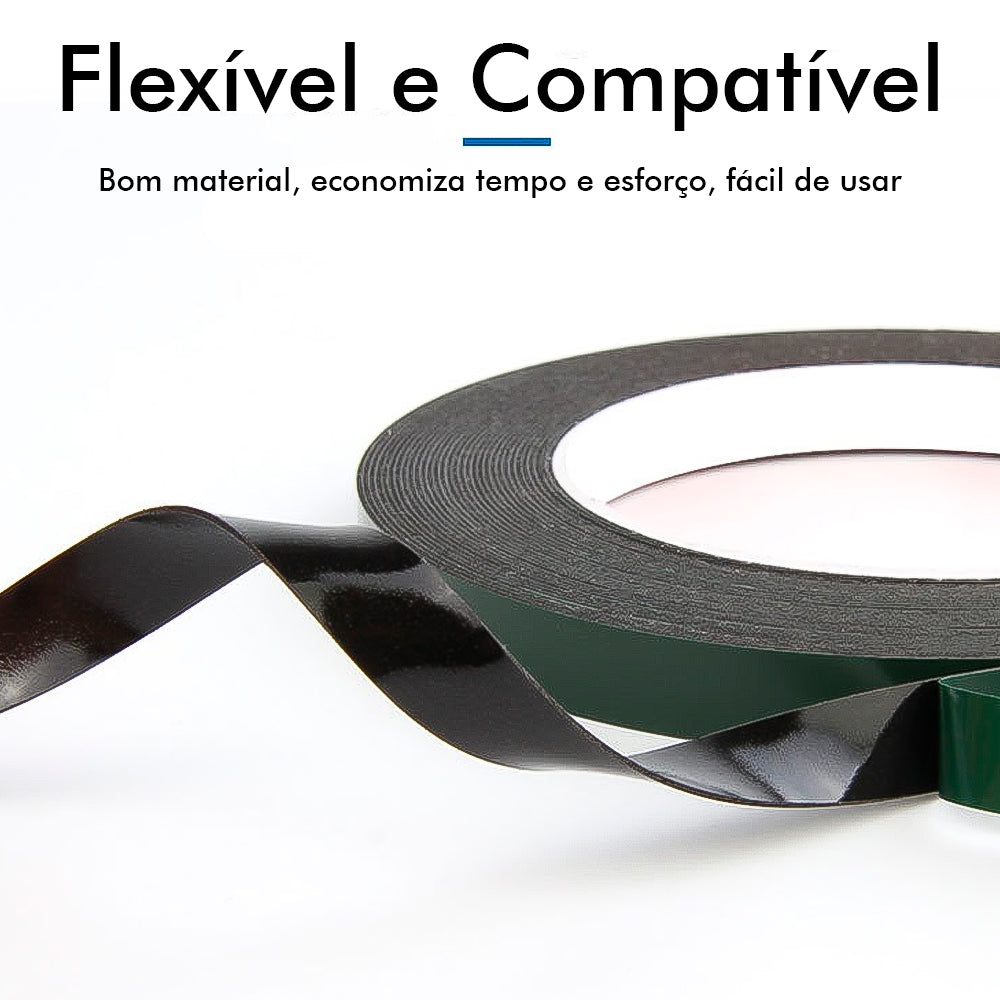 Fita Dupla Face Preta Colar Touch LCD Display - 2mm - 5 metros comprimento