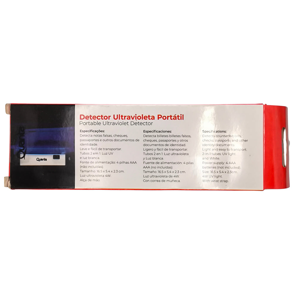 Detector de Notas Falsas Quanta QTDUP20, Com Raios Ultravioletas, Cinza