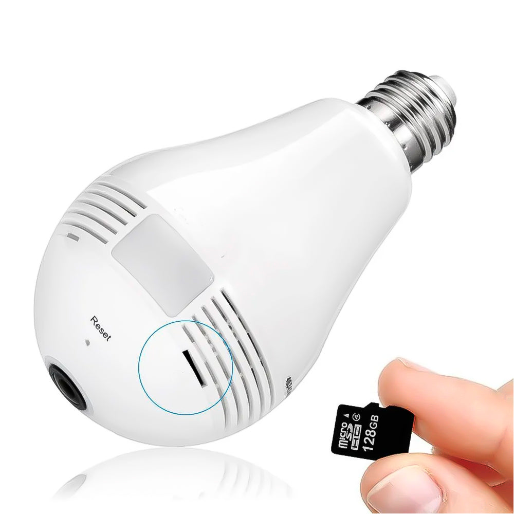Camera de Segurança IP Lâmpada Espiã 360° V380 V380 Pro Panorâmica Com Infravermelho - VRCAM