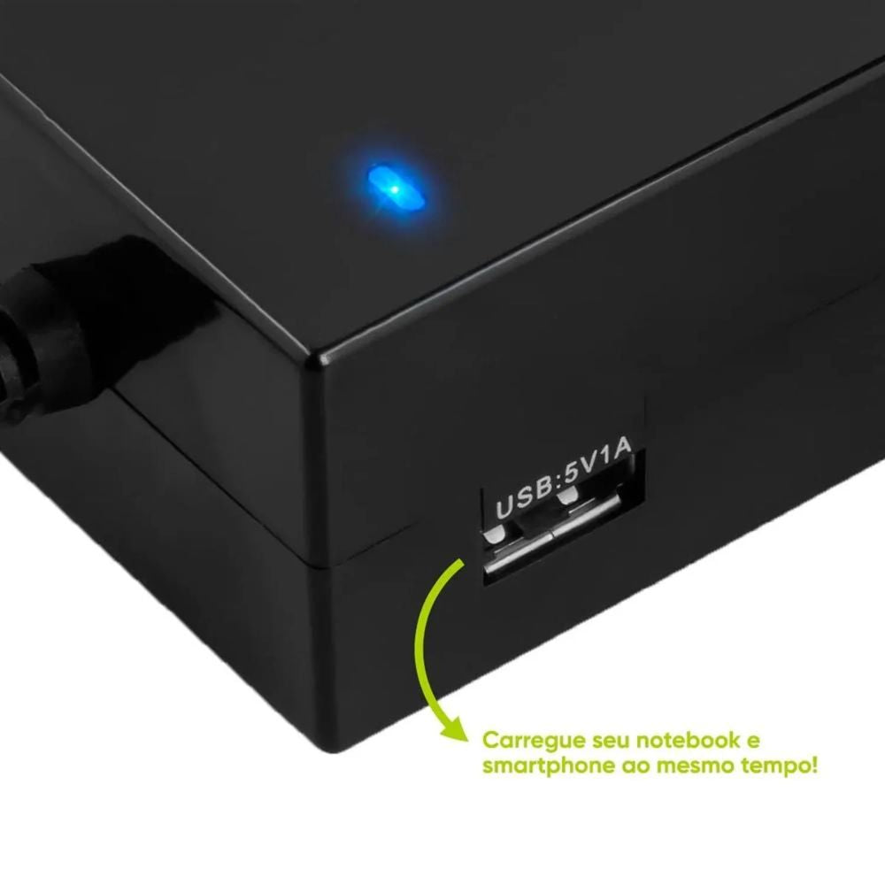 Carregador Universsal Get Para Notebook 90W Com 8 Opções de Conexão Bivolt