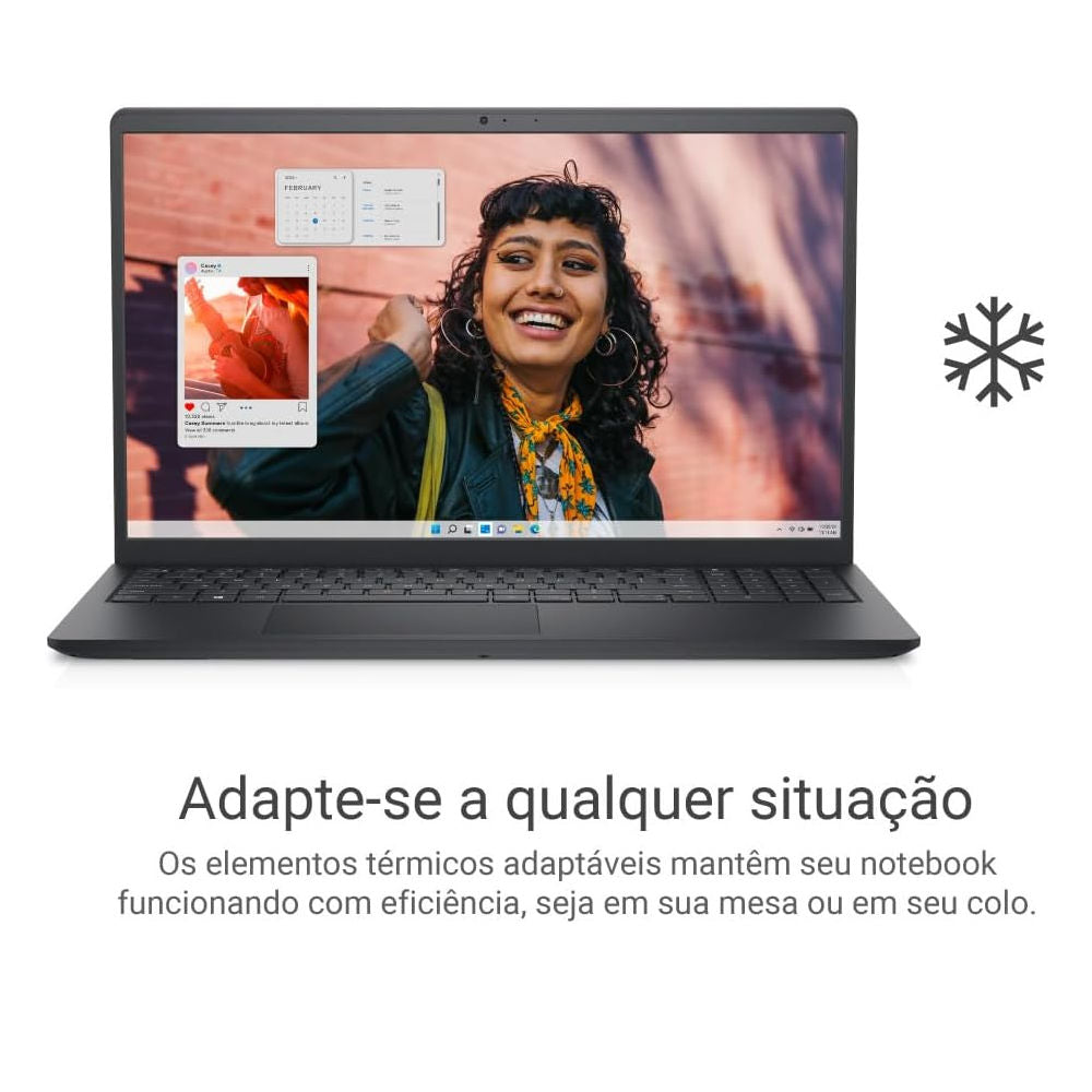 Notebook Dell Inspiron 15 I15-I1300-A30P 15.6" FHD 120Hz Intel Core i5-1334U, RAM 8GB DDR4, 512GB NVMe, Win11, Preto