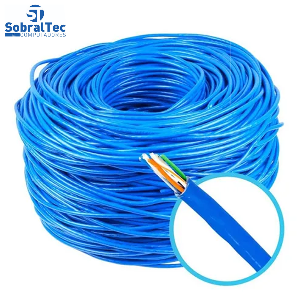Caixa Cabo De Rede Mk2 VO6 Tecno 23AWG UTP Cat5E Azul