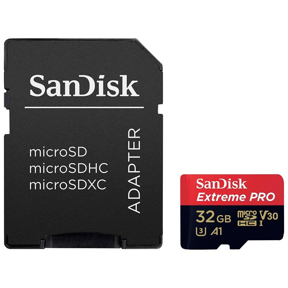 Cartão de Memória Micro SD 32GB SanDisk Extreme Pro V30 U3 32GB 4K - SDSQXCG-032G-GN6MA, Com Adaptador