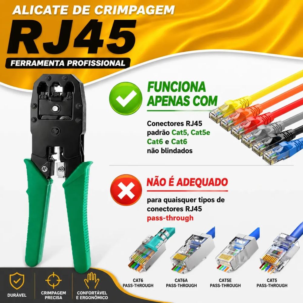 Kit Ferramentas Rede Informática Testador Lan Crimpar Rj45 Verde