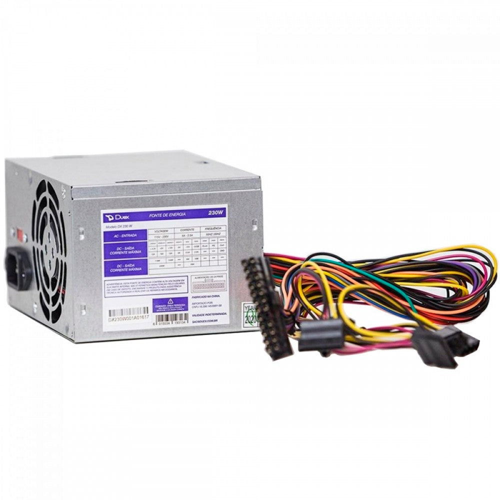 Fonte ATX 230W Duex DX230SEB, 230W, DX-230SEB